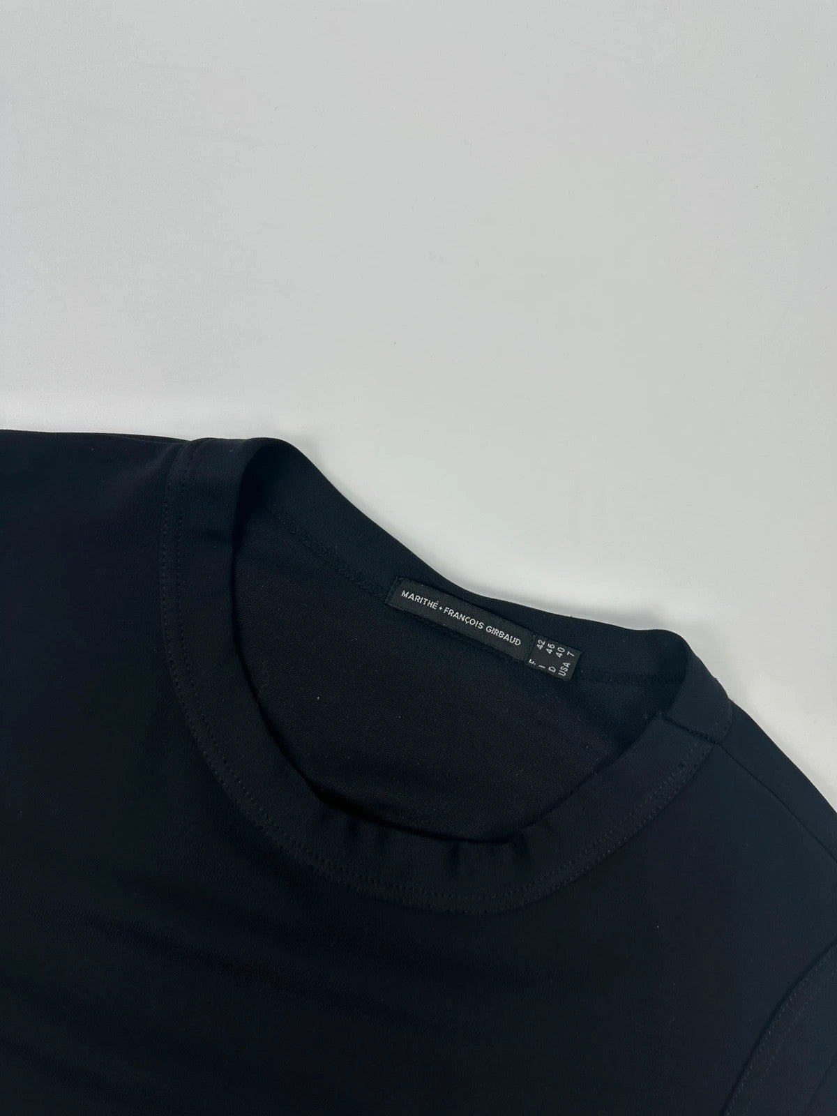 Marithé François Girbaud navy blue belted tank top with 90's minimalist design.