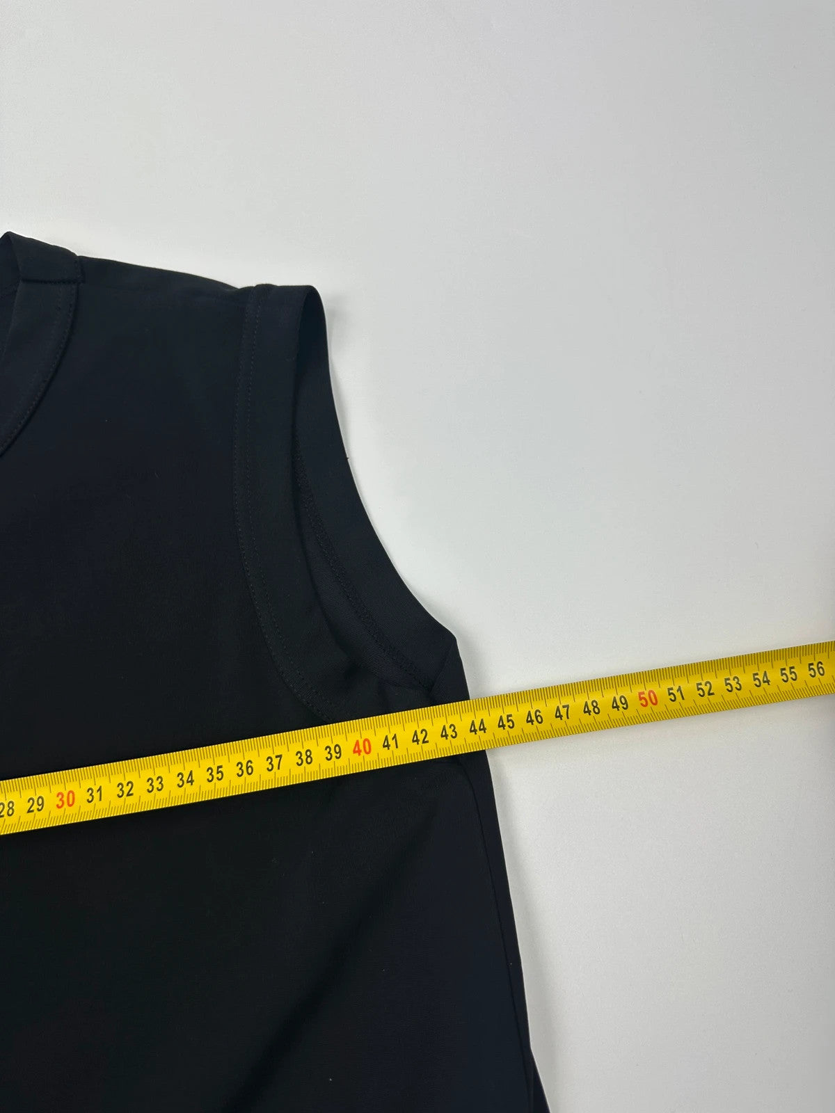 Marithé François Girbaud navy blue belted tank top with 90's minimalist design.