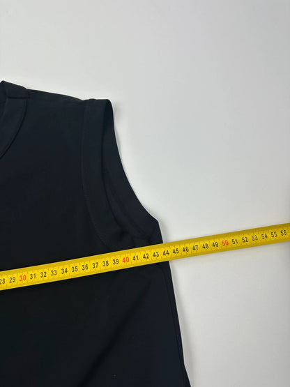 Marithé François Girbaud navy blue belted tank top with 90's minimalist design.