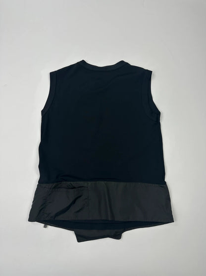 Marithé François Girbaud navy blue belted tank top with 90's minimalist design.
