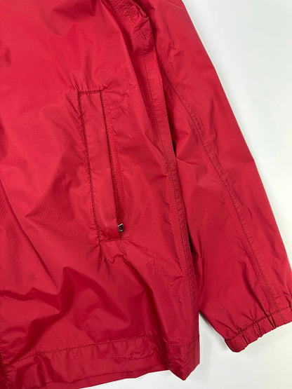 Prada red Gore-Tex jacket with logo detail, vintage Autumn-Winter 2003 collection.