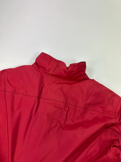 Prada red Gore-Tex jacket with logo detail, vintage Autumn-Winter 2003 collection.
