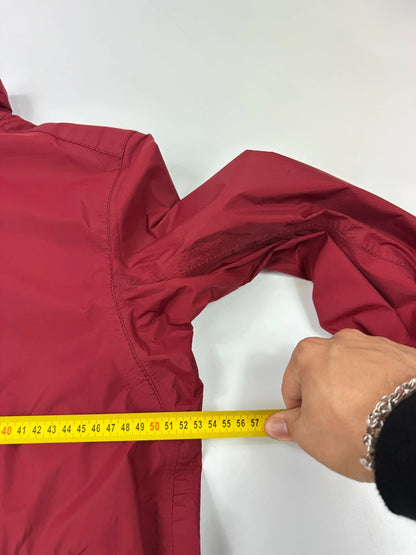 Prada red Gore-Tex jacket with logo detail, vintage Autumn-Winter 2003 collection.