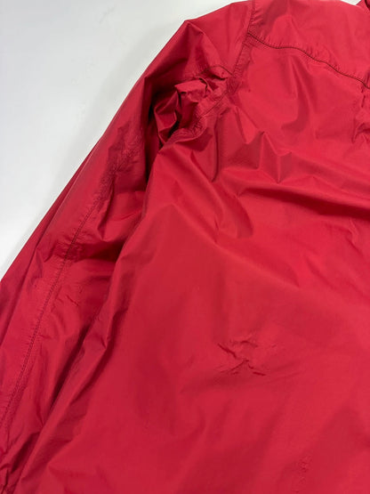 Prada red Gore-Tex jacket with logo detail, vintage Autumn-Winter 2003 collection.