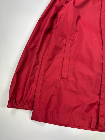 Prada red Gore-Tex jacket with logo detail, vintage Autumn-Winter 2003 collection.
