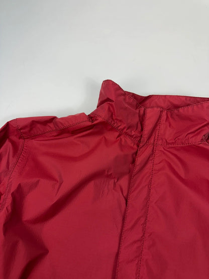 Prada red Gore-Tex jacket with logo detail, vintage Autumn-Winter 2003 collection.