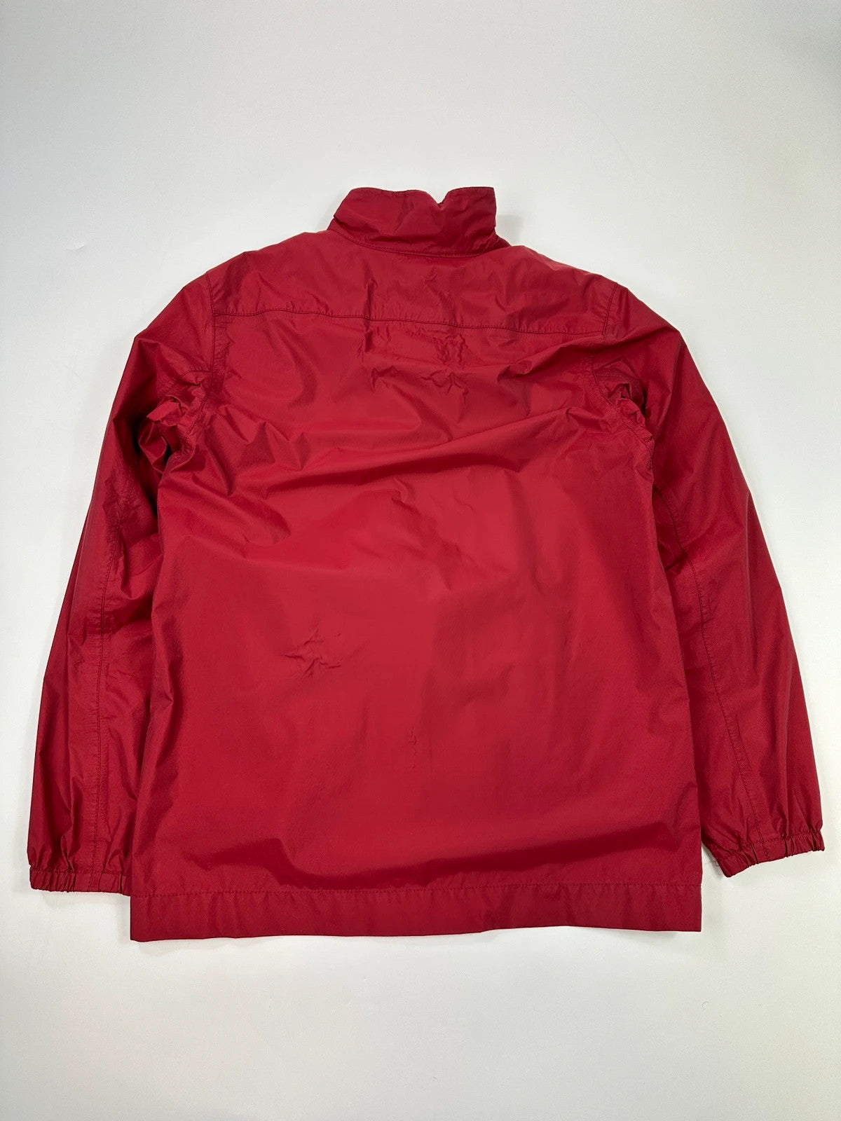 Prada red Gore-Tex jacket with logo detail, vintage Autumn-Winter 2003 collection.