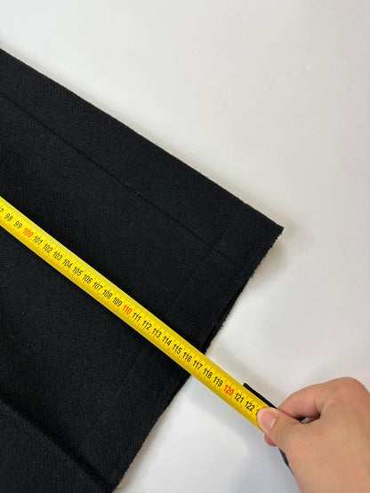 Miu Miu black trench coat in wool and mohair with vintage logo detail.