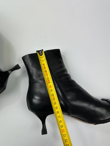Dior John Galliano Black Leather High Heels Boots