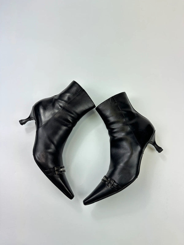 Dior John Galliano Black Leather High Heels Boots