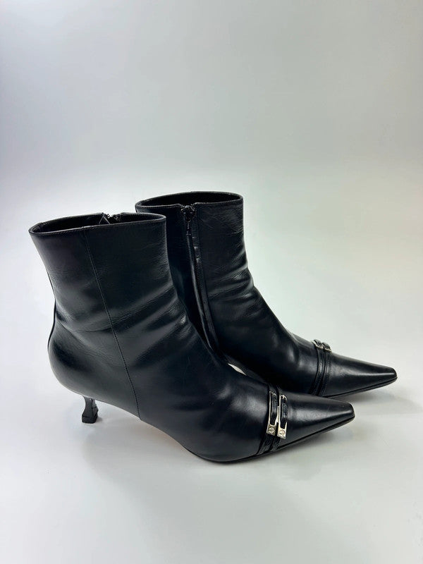 Dior John Galliano Black Leather High Heels Boots
