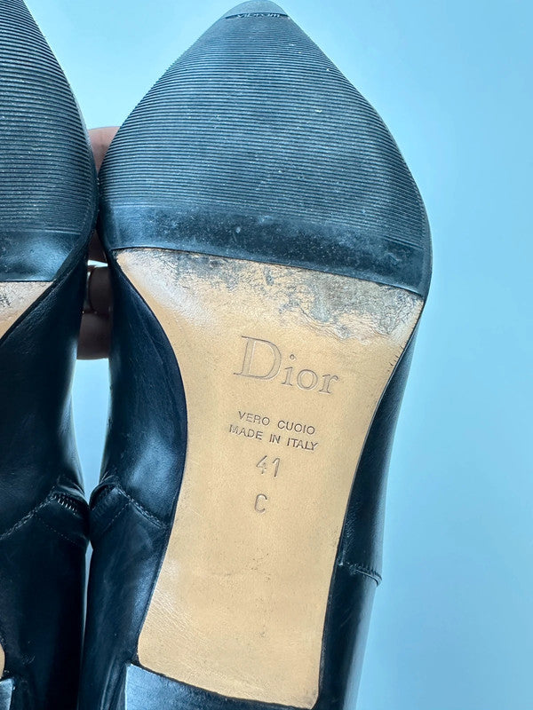 Dior John Galliano Black Leather High Heels Boots