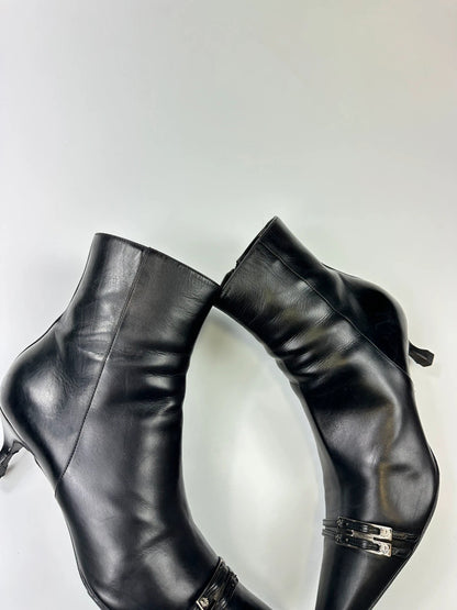 Dior John Galliano Black Leather High Heels Boots