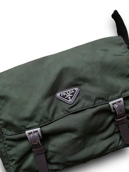 PRADA GREEN MILITARY 2STRAPS MESSENGER BAG