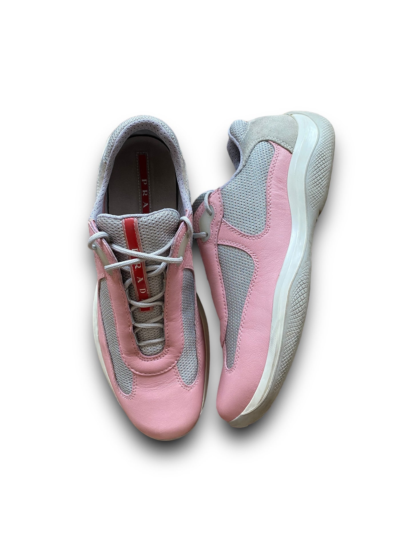 PRADA PINK LEATHER AMERICA’S CUP SHOES