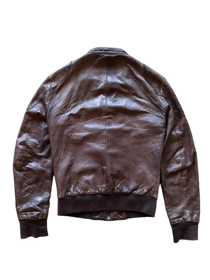 DOLCE & GABBANA BROWN LEATHER JACKET (L)