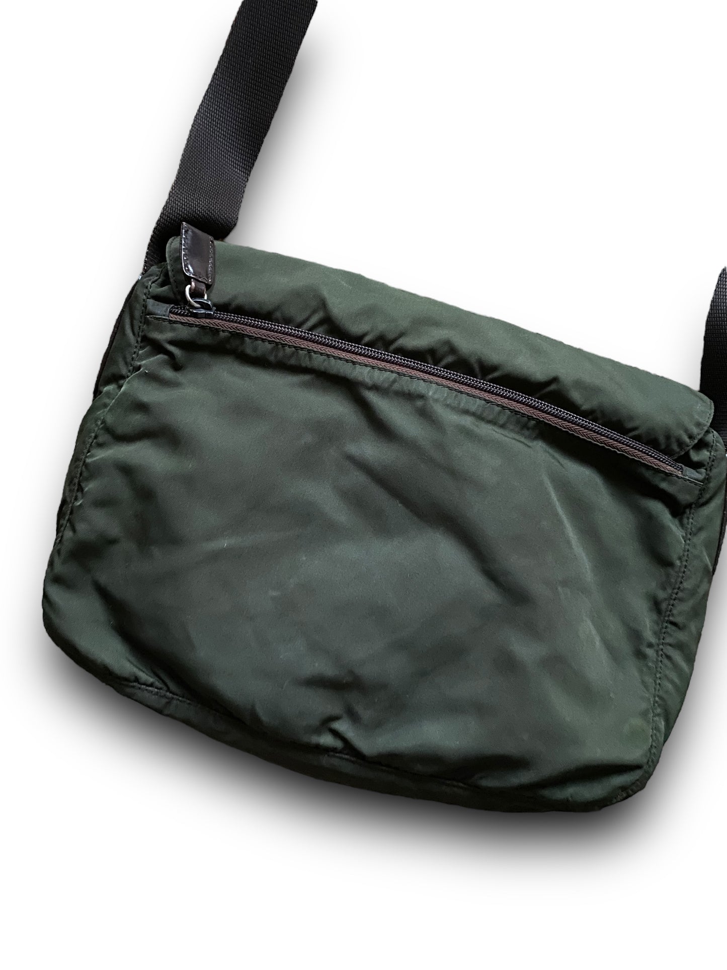 PRADA GREEN MILITARY 2STRAPS MESSENGER BAG