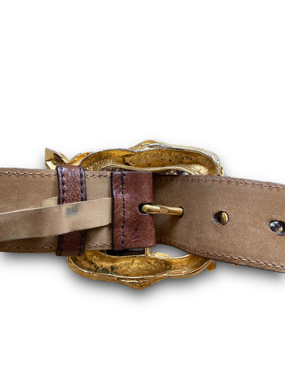 PRADA BROWN SNAKE LEATHER BELT