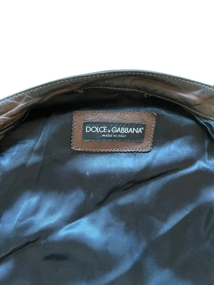 DOLCE & GABBANA BROWN LEATHER JACKET (L)