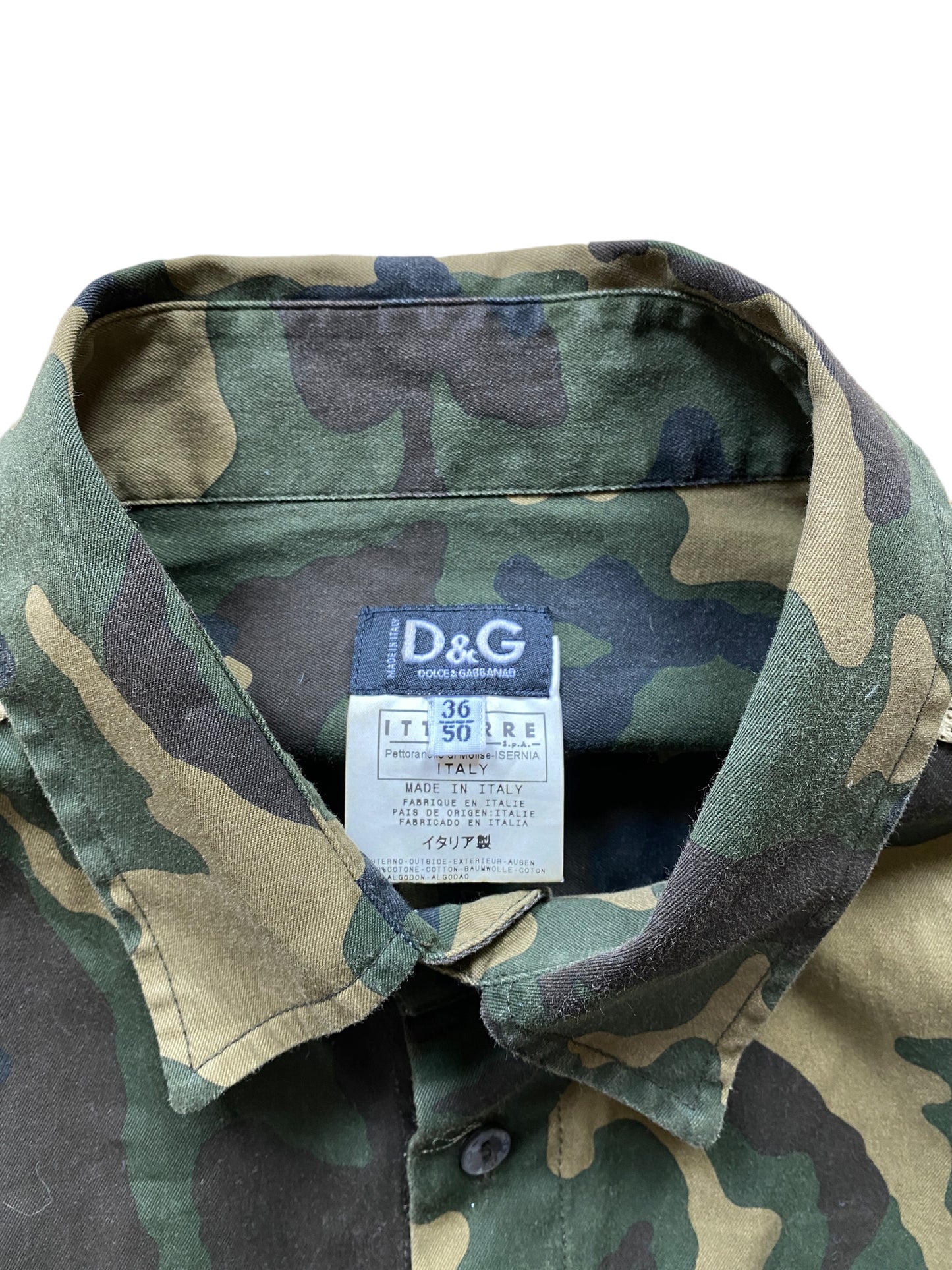 DOLCE & GABBANA MILITARY CAMO PRINT SHIRT (L)