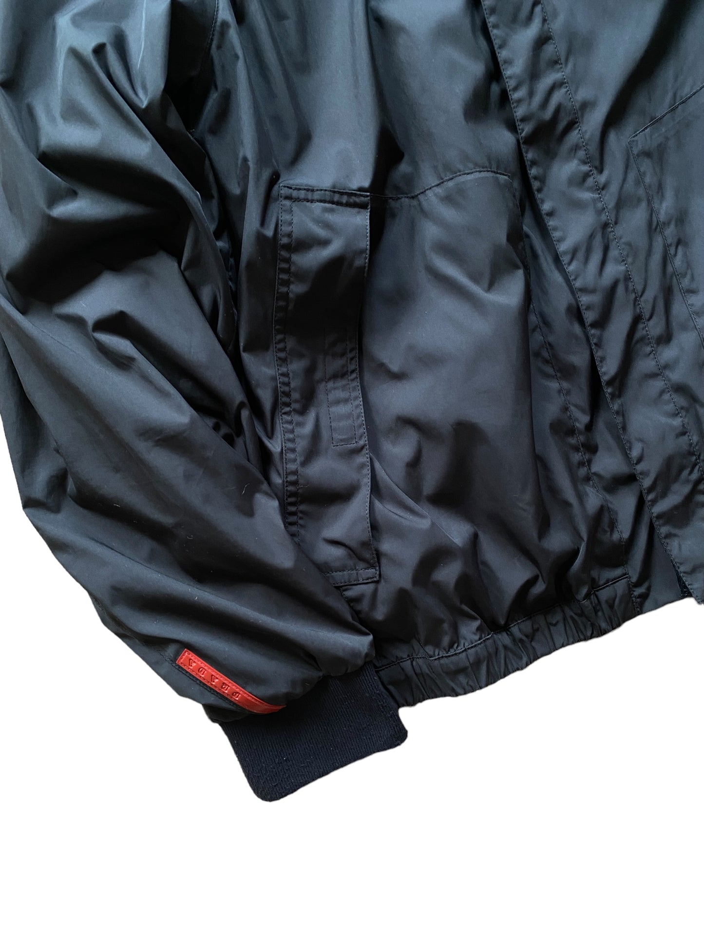 2008 PRADA BLACK NYLON BOMBER (XL)