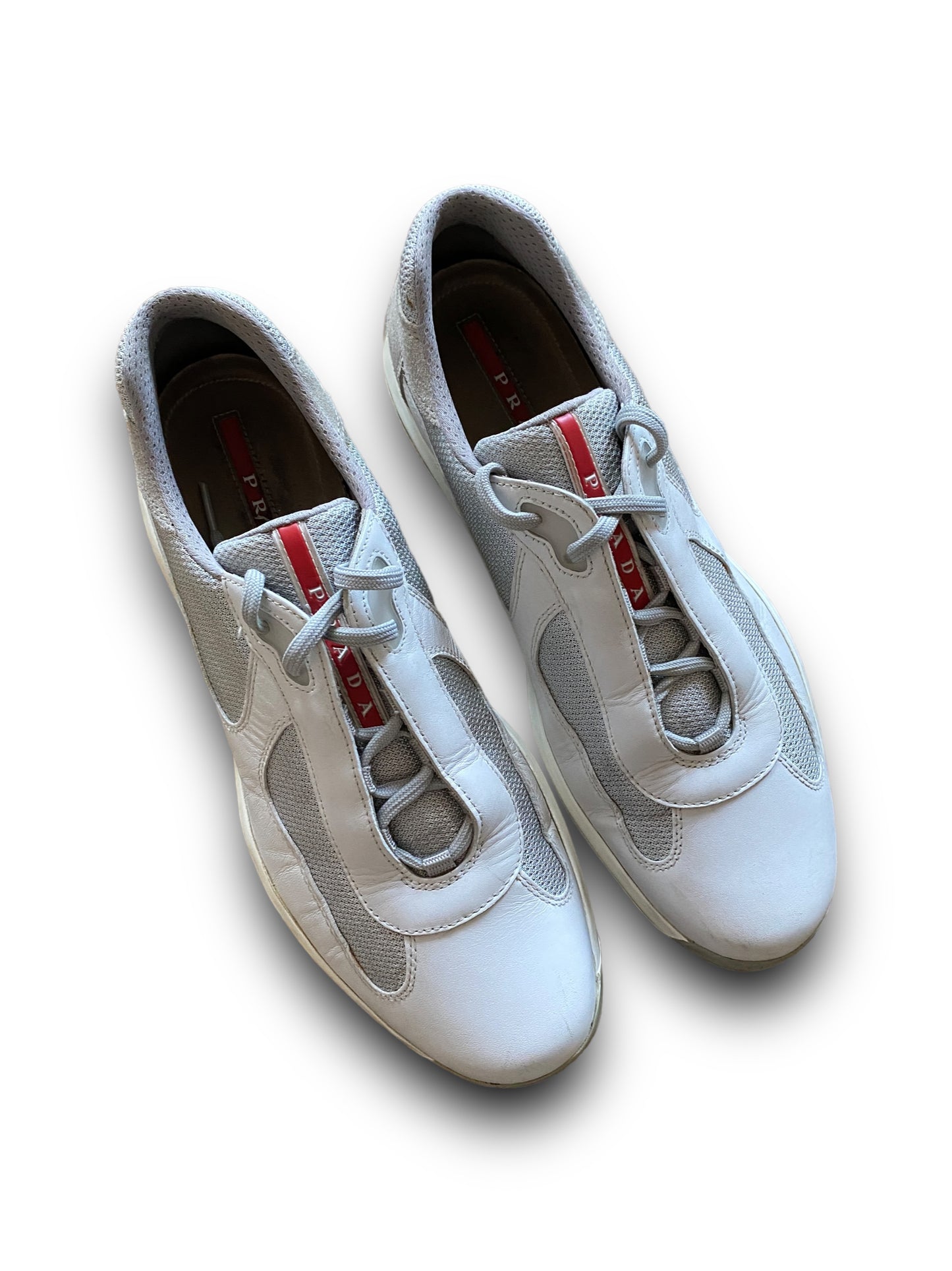 PRADA WHITE LEATHER AMERICA’S CUP SHOES