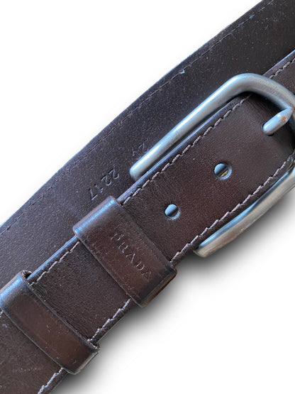 PRADA BROWN LEATHER BELT