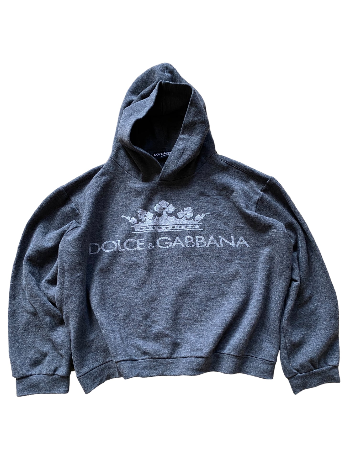 DOLCE & GABBANA BOXING CROP GREY HOODIE (L)