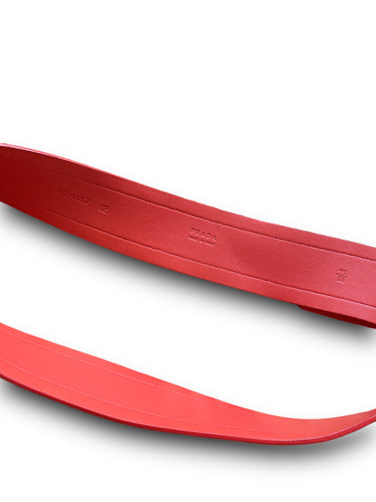 PRADA RED ROSE SOFT LEATHER BELT