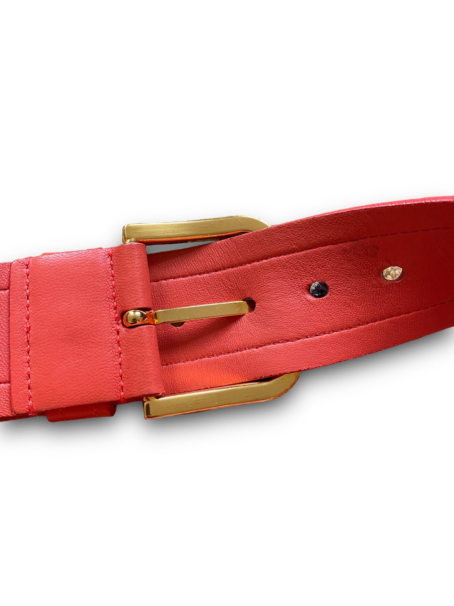 PRADA RED ROSE SOFT LEATHER BELT