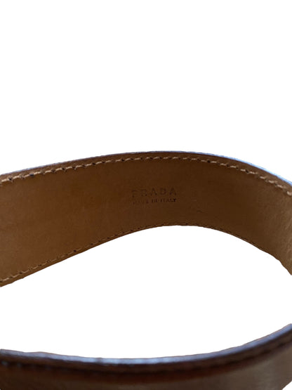 PRADA BROWN SNAKE LEATHER BELT