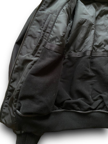 PRADA MAIN LINE HEAVY BLACK NYLON BOMBER (M)