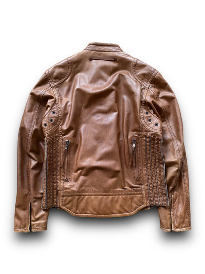 PRADA SPORT 00s CAMEL SAMPLE COWBOYS LEATHER JACKET (M)