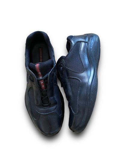 PRADA BLACK LEATHER AMERICA’S CUP SHOES