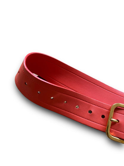 PRADA RED ROSE SOFT LEATHER BELT