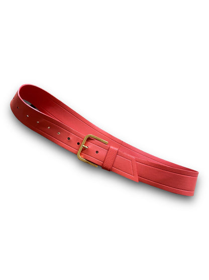 PRADA RED ROSE SOFT LEATHER BELT