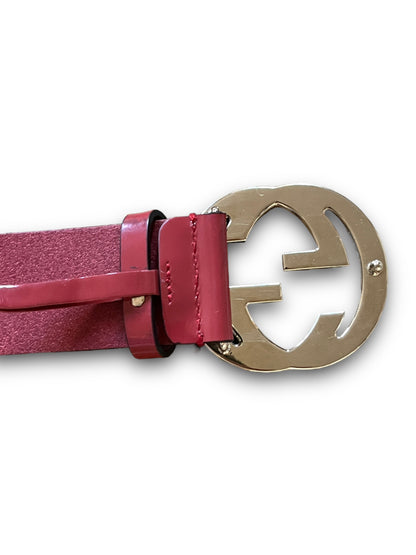 GUCCI RED PATENT LEATHER BELT