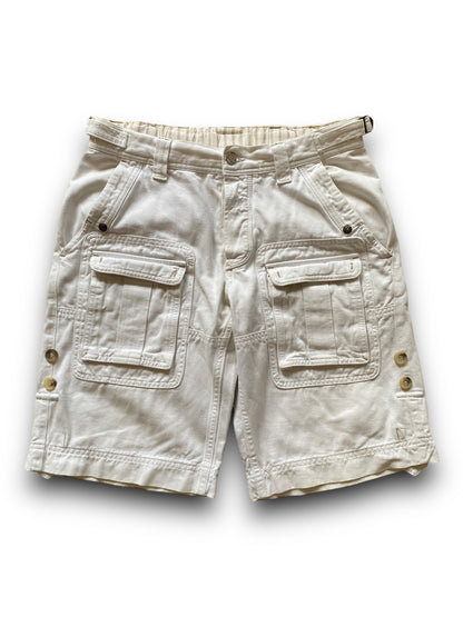 D&G WHITE SHORT FRONT CARGO POCKETS