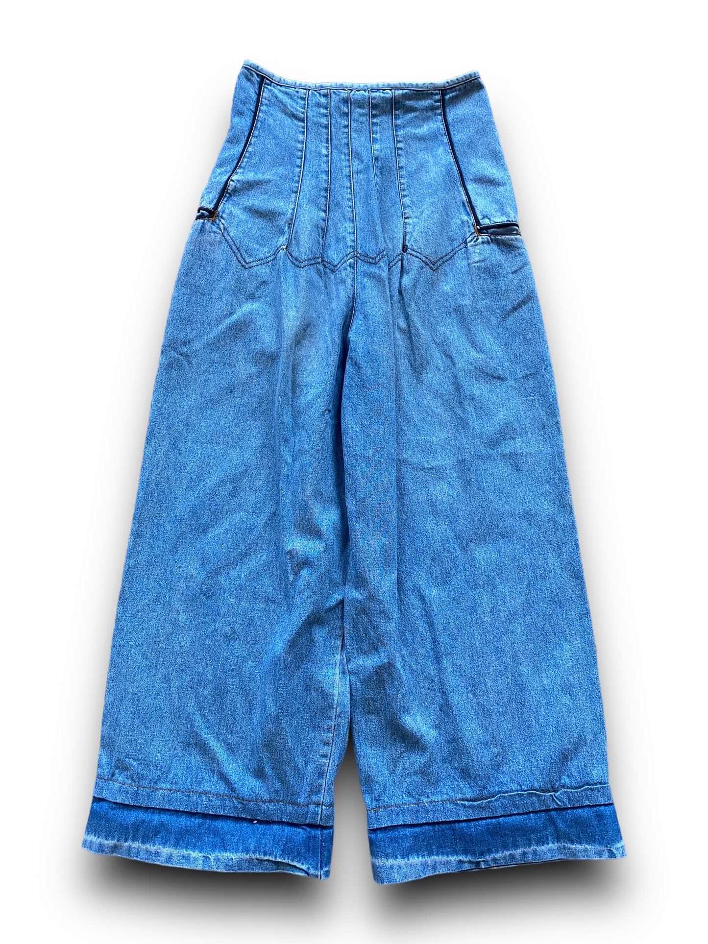 MFG HIGH WASTED BAGGY JEANS STONE WASHED DENIM (S)