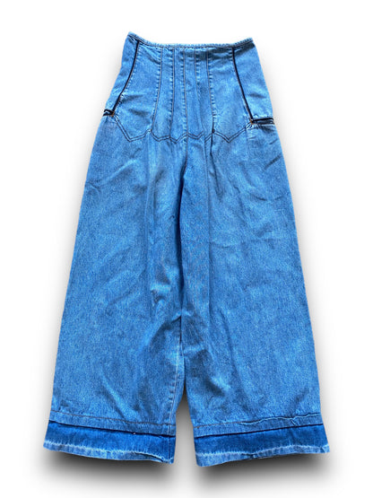 MFG HIGH WASTED BAGGY JEANS STONE WASHED DENIM (S)