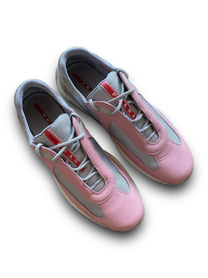 PRADA PINK LEATHER AMERICA’S CUP SHOES