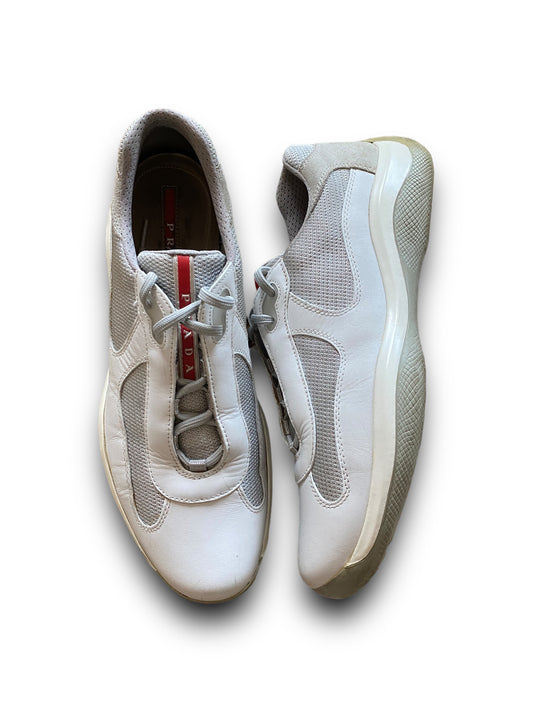 PRADA WHITE LEATHER AMERICA’S CUP SHOES