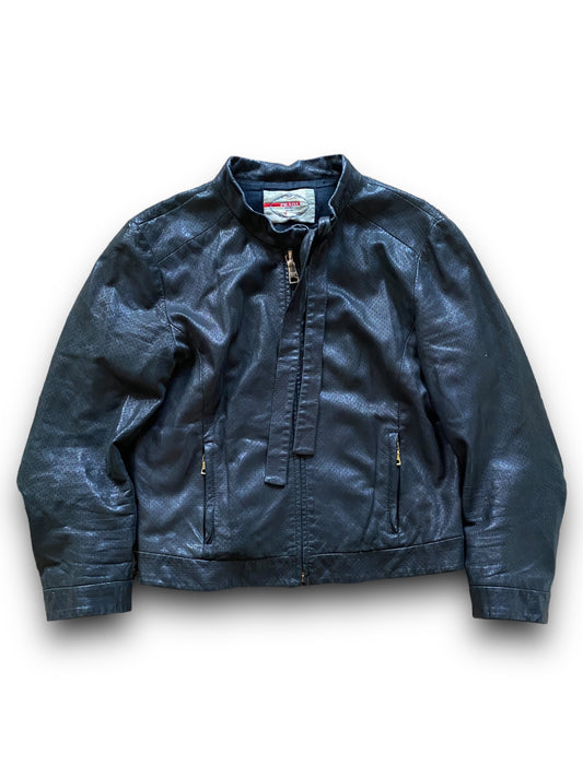 PRADA BLACK LEATHER JACKET (44IT-S)