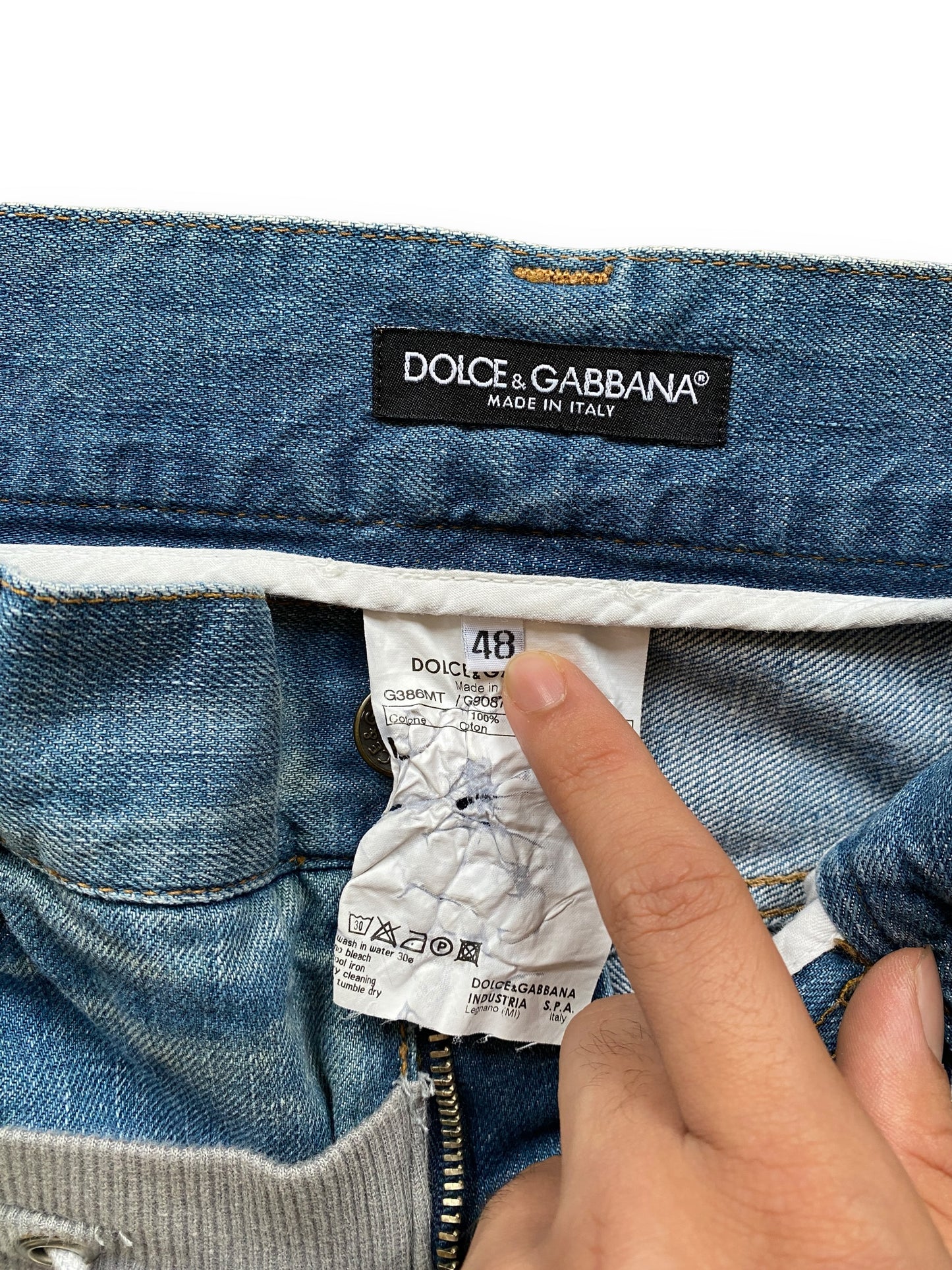 DOLCE & GABBANA 2008 DOUBLE WAISTED DENIM JOGGERS (S-M)