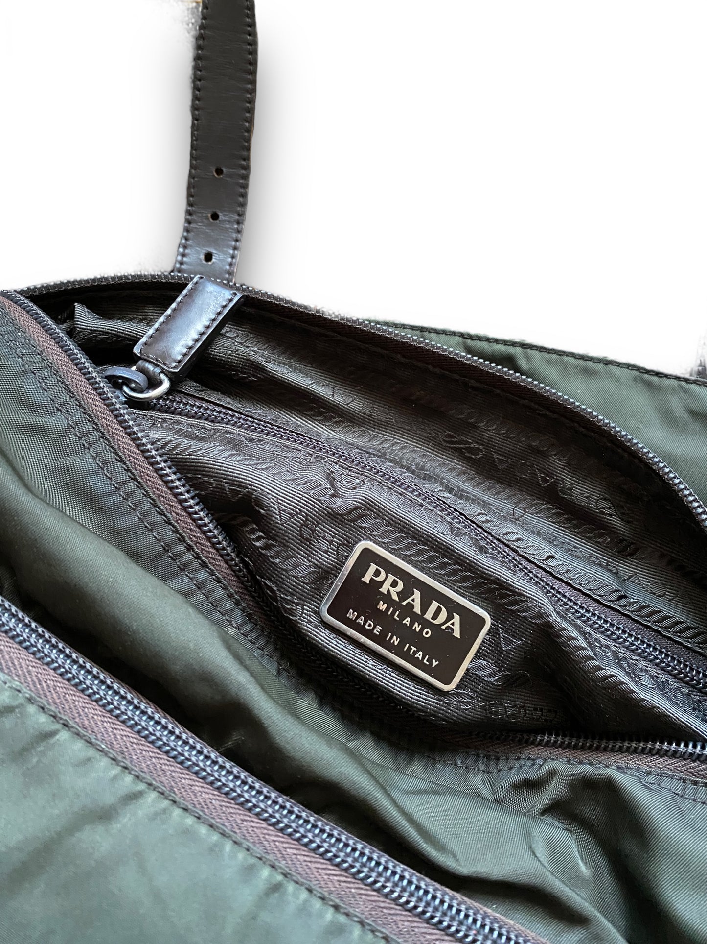 PRADA OLIVE 2STRAPS MESSENGER BAG