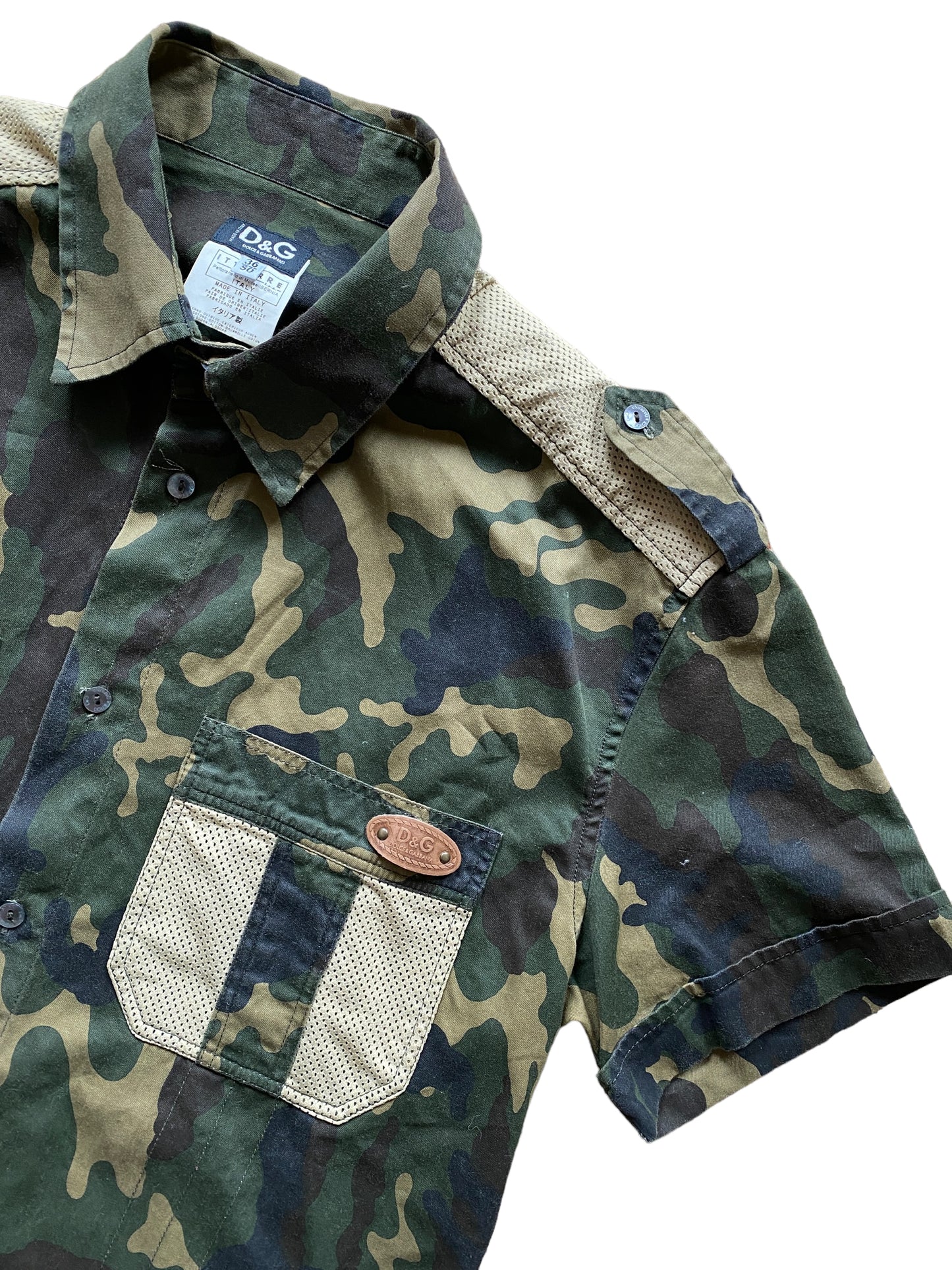 DOLCE & GABBANA MILITARY CAMO PRINT SHIRT (L)