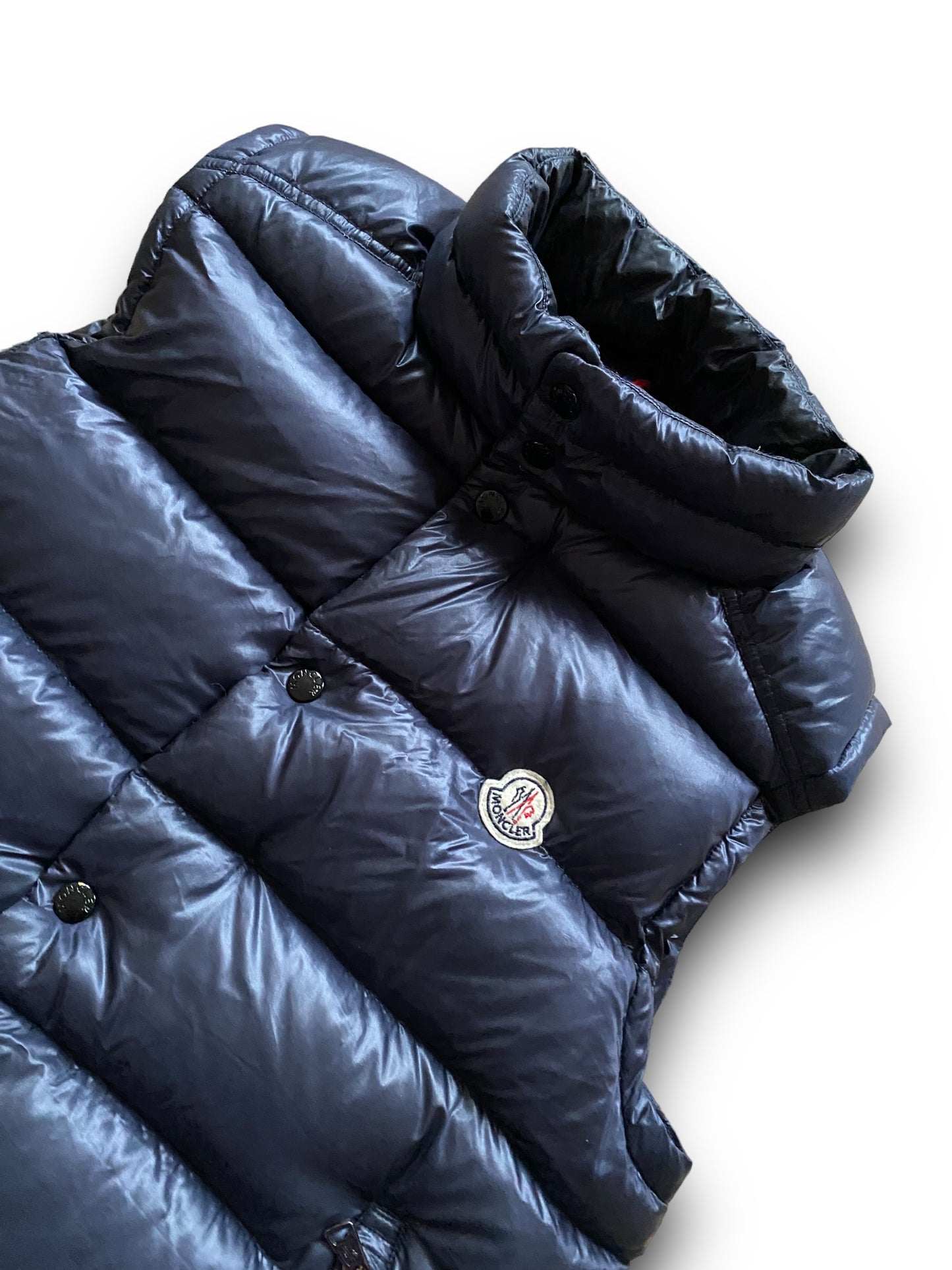 MONCLER NAVY BLACK PUFFER VEST (M-L)