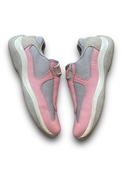 PRADA PINK LEATHER AMERICA’S CUP SHOES