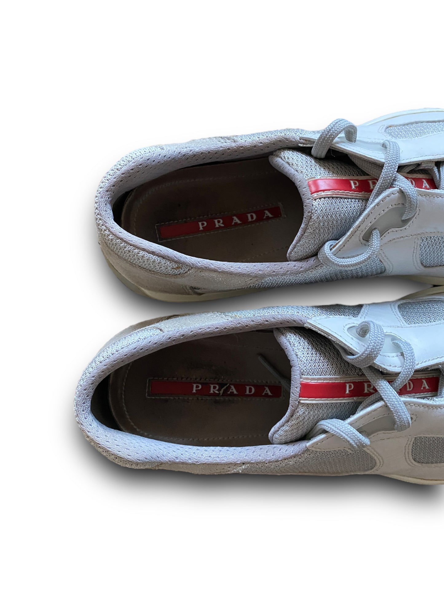 PRADA WHITE LEATHER AMERICA’S CUP SHOES