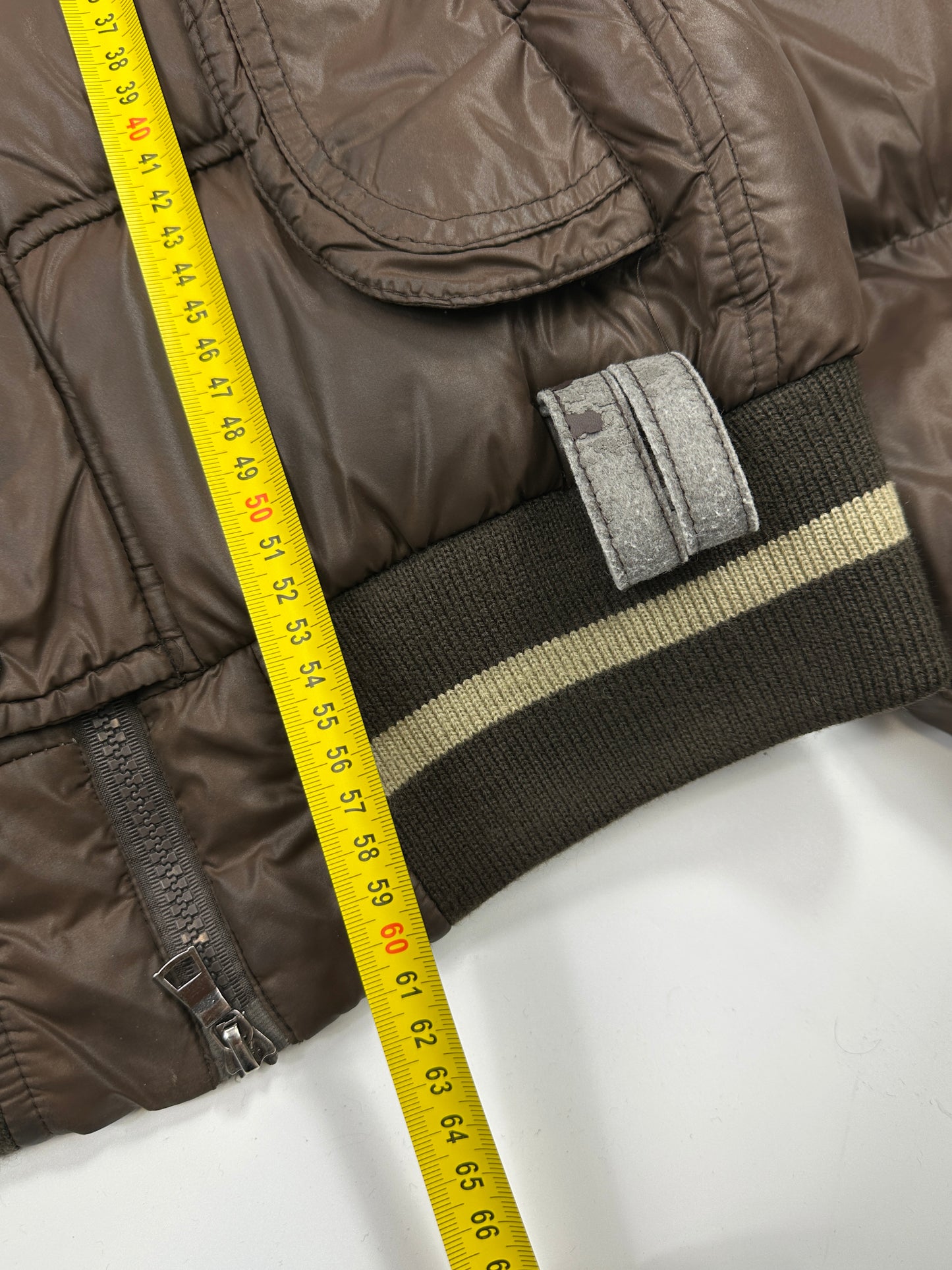 Dolce & Gabbana 00’s Brown Nylon Faux Fur Straps Bomber Hooded Puffer Jacket
